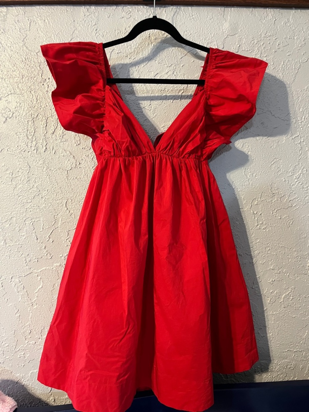 Red Flutter Sleeve Boutique Day + Moon Women’s Dress